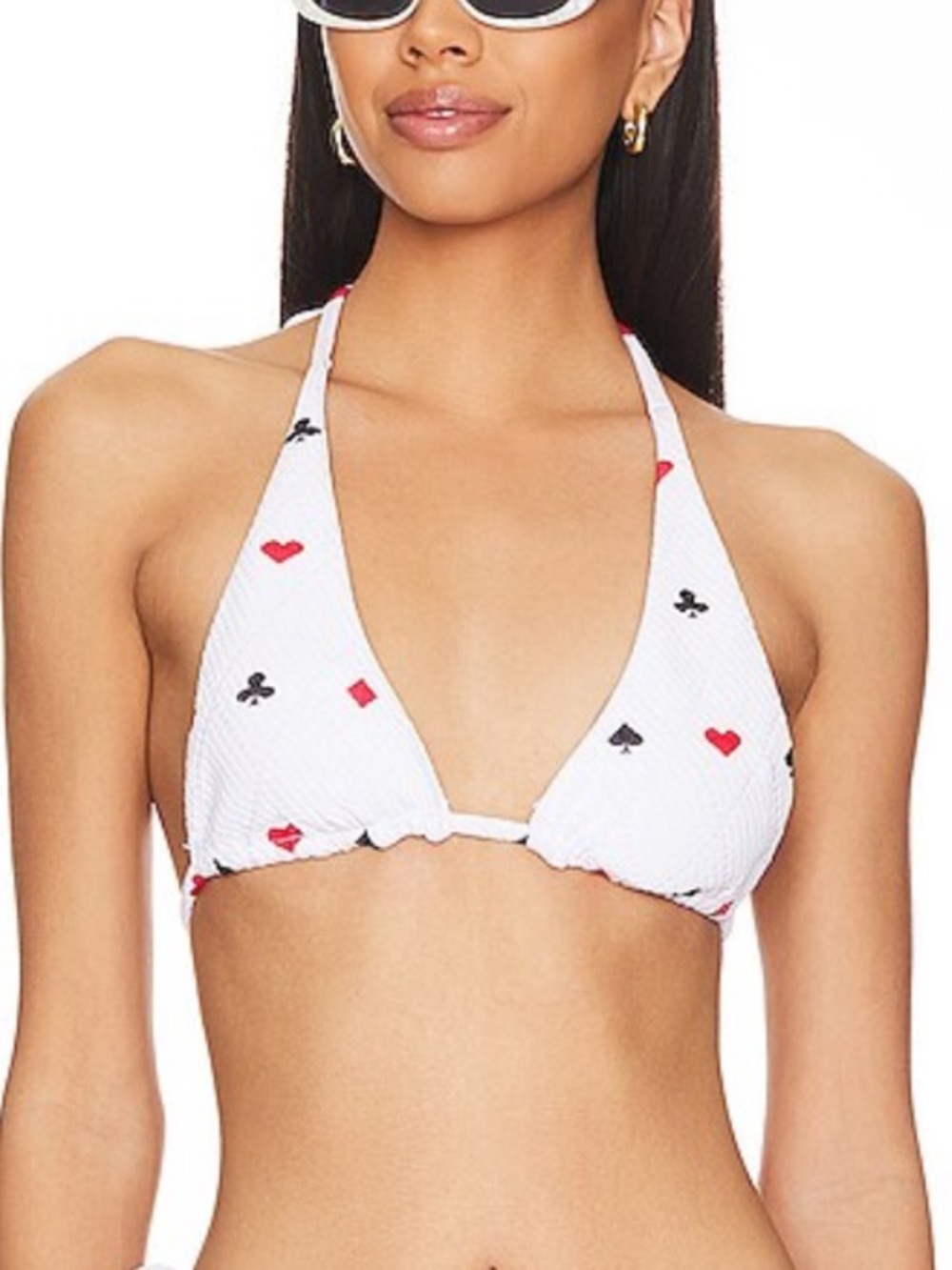 beach riot x revolve in Queen Of Hearts Raquel bikini Top playing cards large